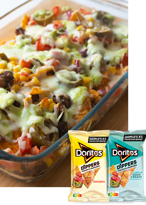 Doritos® Nachos met avocado, mozzarella en tomaten